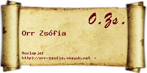 Orr Zsófia névjegykártya